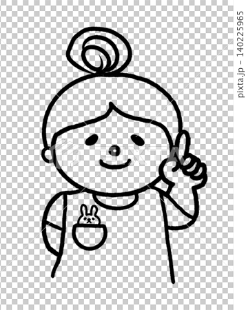 Loose illustration copy space, announcements, SNS materials, line art, coloring pages, childcare worker Loose illustration copy space, announcements, SNS materials, line art, coloring pages, childcare worker 140225965