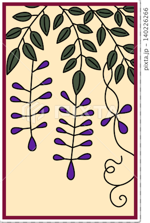 Sticker-style Hanafuda icon: Wisteria and Kasu Sticker-style Hanafuda icon: Wisteria and Kasu 140226266