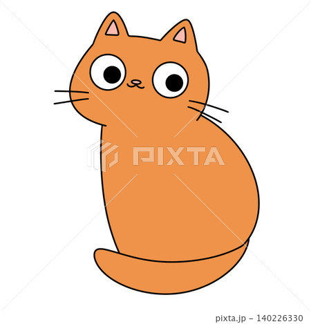 Orange cat sits calmly with big, curious eyes 140226330