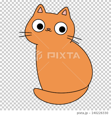 Orange cat sits calmly with big, curious eyes 140226330