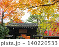 entrance roof gate by fall maple leaf in Jojakkoji temple, Arashiyama 140226533