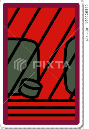 Sticker-style Hanafuda icon: Tochigi with Kasu Sticker-style Hanafuda icon: Tochigi with Kasu 140226540