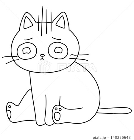 Simple line drawing of a cartoon cat Simple line drawing of a cartoon cat 140226648