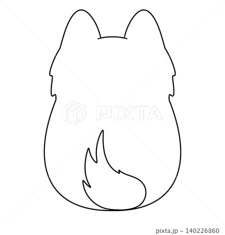 Simple outline of a fox's rear view Simple outline of a fox's rear view 140226860