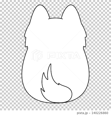 Simple outline of a fox's rear view Simple outline of a fox's rear view 140226860