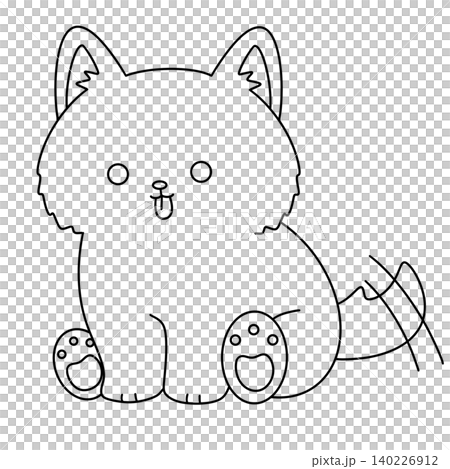 Cute cartoon fox sits on white background Cute cartoon fox sits on white background 140226912