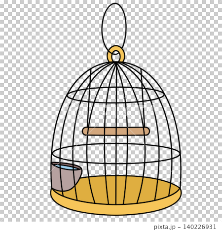 Simple birdcage with round base and metal bars 140226931
