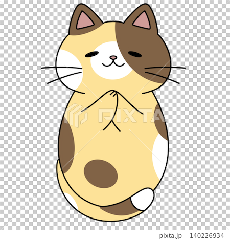 Cute cat sits with closed eyes Cute cat sits with closed eyes 140226934