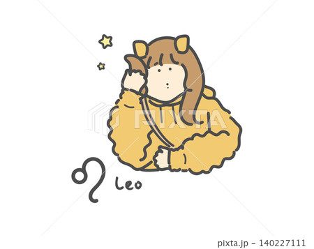 しし座　十二星座　イラスト（Leo） 140227111