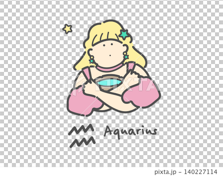 みずがめ座 十二星座 イラスト(Aquarius) みずがめ座 十二星座 イラスト(Aquarius) 140227114