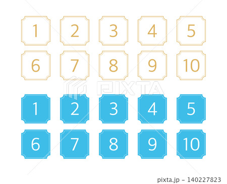 シンプルな数字のイラスト 2種類セット シンプルな数字のイラスト 2種類セット 140227823