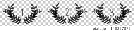 Ranking set drawn with soft markers: Laurel tree and multiple branches design, monochrome 4 Ranking set drawn with soft markers: Laurel tree and multiple branches design, monochrome 4 140227872