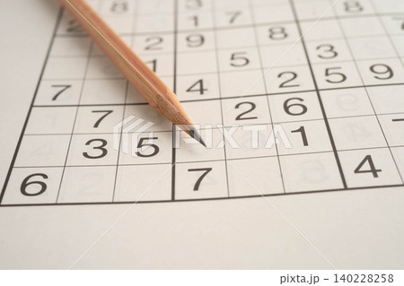 Sudoku puzzle, game to play for keep you brain younger for developing Alzheimer disease in senior patient. Sudoku puzzle, game to play for keep you brain younger for developing Alzheimer disease in senior patient. 140228258