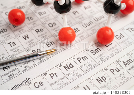 Molecules chemical on a periodic table background. Molecules chemical on a periodic table background. 140228303