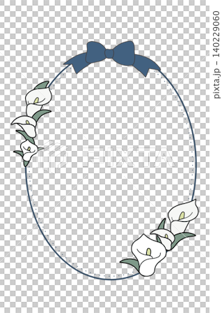 飾以絲帶的彩色花卉邊框材質；優雅的橢圓形植物設計。 140229060