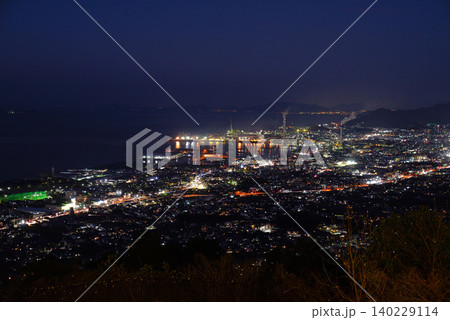 具定展望台からの夜景(愛媛県四国中央市) 具定展望台からの夜景(愛媛県四国中央市) 140229114