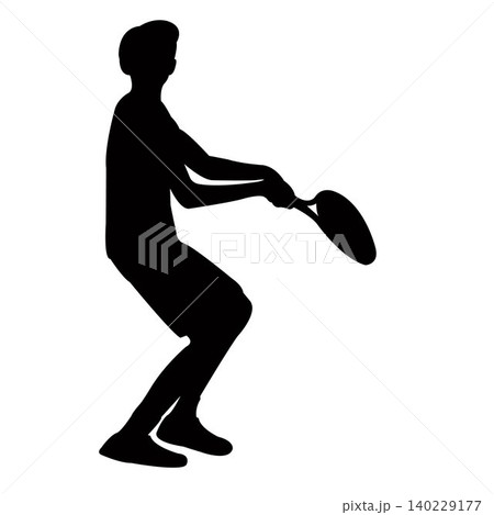a boy playing tennis silhouette vector a boy playing tennis silhouette vector 140229177