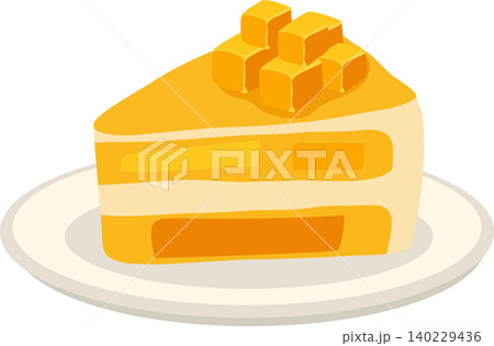 mango cake slice with fresh tropical fruit layers creamy yellow dessert on plate illustration perfect for bakery dessert summer sweet treat mango cake slice with fresh tropical fruit layers creamy yellow dessert on plate illustration perfect for bakery dessert summer sweet treat 140229436