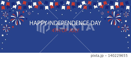 estive patriotic background in red, white and blue featuring bunting banners, fireworks and stars on a dark blue backdrop. Perfect for celebrations Independence Day, Memorial Day estive patriotic background in red, white and blue featuring bunting banners, fireworks and stars on a dark blue backdrop. Perfect for celebrations Independence Day, Memorial Day 140229655