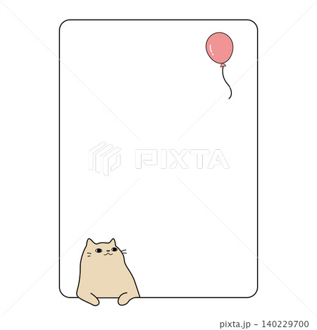 ねこと風船　フレーム素材 140229700