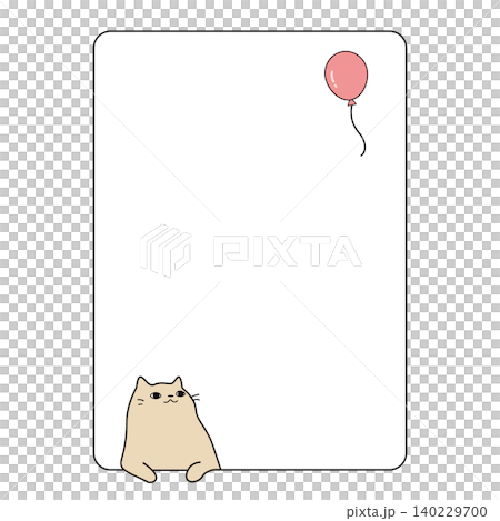 ねこと風船　フレーム素材 140229700