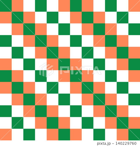 Seamless checkered pattern with vibrant green and orange colors. Texture of the rhombus, squares for paper, clothes and other items Seamless checkered pattern with vibrant green and orange colors. Texture of the rhombus, squares for paper, clothes and other items 140229760