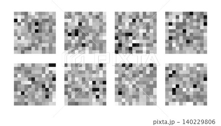 Set of abstract pixel censored signs. Censorship rectangle. Appropriate for digital design projects 140229806