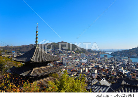 千光寺と尾道市の眺望(広島県尾道市) 千光寺と尾道市の眺望(広島県尾道市) 140229961