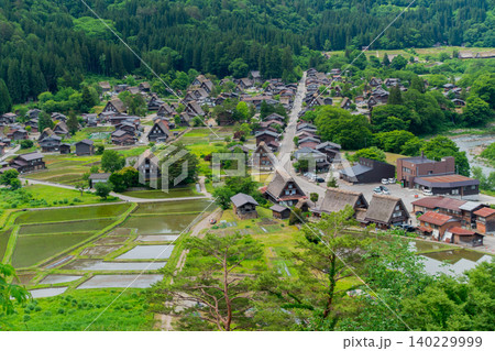 初夏の白川郷(城山天守閣展望台からの眺め) 初夏の白川郷(城山天守閣展望台からの眺め) 140229999