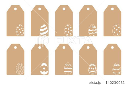 Set of price labels with Easter eggs. Craft paper or cardboard label for gift wrapping Set of price labels with Easter eggs. Craft paper or cardboard label for gift wrapping 140230081