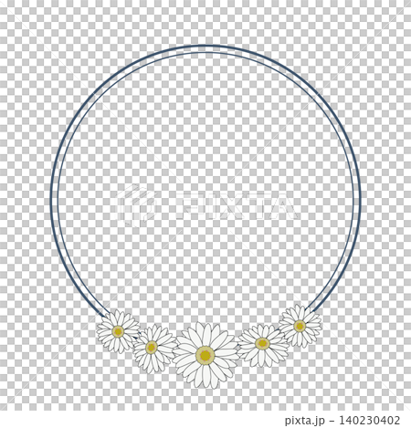 圓形畫框中的簡單非洲菊 圓形畫框中的簡單非洲菊 140230402