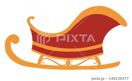 Festive Santa Claus Sleigh. Traditional Christmas and New Year decoration Festive Santa Claus Sleigh. Traditional Christmas and New Year decoration 140230477