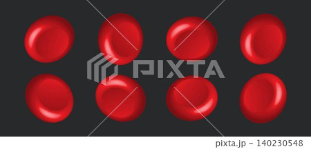 Set of 3D blood cell icon.Human red angle erythrocytes artery medical render science realistic close up.Macro biology research laboratory concept Set of 3D blood cell icon.Human red angle erythrocytes artery medical render science realistic close up.Macro biology research laboratory concept 140230548
