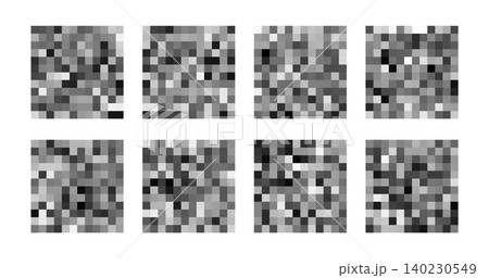 Set of abstract pixel censored signs. Censorship rectangle. Appropriate for digital design projects 140230549