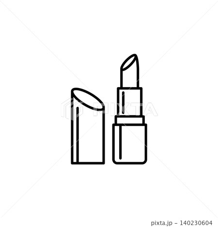 A simple and elegant black and white vector icon of a classic opened lipstick tube. Suitable for beauty branding, makeup tutorials, lipstick products, and fashion content. A simple and elegant black and white vector icon of a classic opened lipstick tube. Suitable for beauty branding, makeup tutorials, lipstick products, and fashion content. 140230604