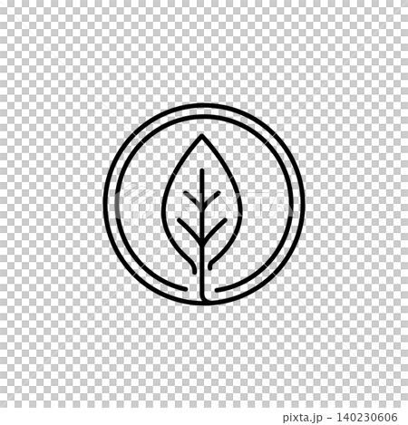 A minimalist line icon of a single leaf enclosed in circles, symbolizing organic beauty and natural skincare. Perfect for eco-friendly, clean beauty, and herbal cosmetic products. A minimalist line icon of a single leaf enclosed in circles, symbolizing organic beauty and natural skincare. Perfect for eco-friendly, clean beauty, and herbal cosmetic products. 140230606