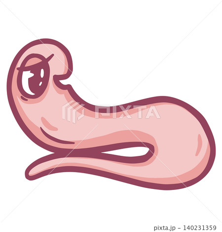 Cute cartoon worm pink vector illustration Cute cartoon worm pink vector illustration 140231359