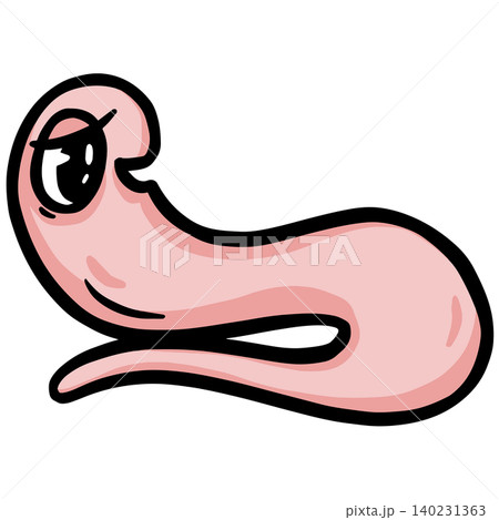 Cute cartoon worm pink vector illustration Cute cartoon worm pink vector illustration 140231363