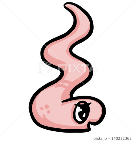 Cute cartoon worm pink vector illustration  140231365