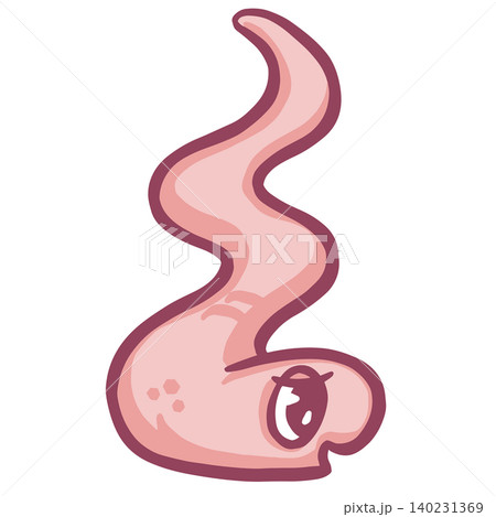 Cute cartoon worm pink vector illustration  140231369