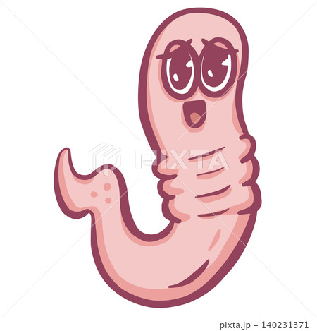 Cute cartoon worm pink vector illustration  140231371