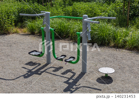 Outdoor Gym Stepper Machine in Public Park 140231453