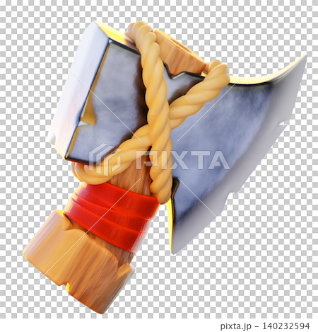 Axe 3D Render Icon, Classic Weapon Illustration Axe 3D Render Icon, Classic Weapon Illustration 140232594