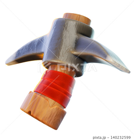 Pickaxe 3D Render Icon, Classic Weapon Illustration Pickaxe 3D Render Icon, Classic Weapon Illustration 140232599