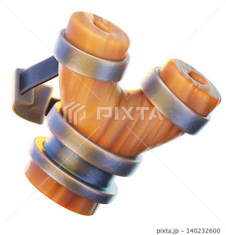 Slingshot 3D Render Icon, Classic Weapon Illustration 140232600