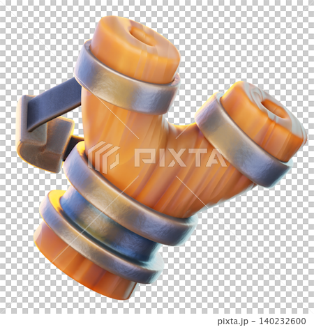 Slingshot 3D Render Icon, Classic Weapon Illustration 140232600