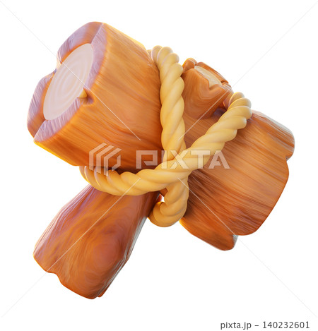Wooden Hammer 3D Render Icon, Classic Weapon Illustration Wooden Hammer 3D Render Icon, Classic Weapon Illustration 140232601