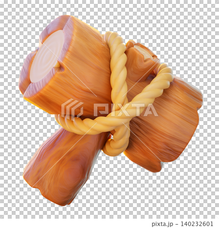 Wooden Hammer 3D Render Icon, Classic Weapon Illustration Wooden Hammer 3D Render Icon, Classic Weapon Illustration 140232601