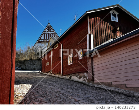 Old Street and Lutheran Cathedral in Porvoo, Finland. Old Street and Lutheran Cathedral in Porvoo, Finland. 140233275