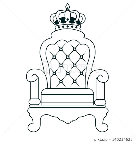 Royal throne icon. Royal furniture sign. Armchairs with crowns symbol. Luxury seat logo. flat style. Royal throne icon. Royal furniture sign. Armchairs with crowns symbol. Luxury seat logo. flat style. 140234623